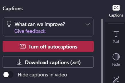 Clipchamp - How do I increase the size of the captions section on the ...