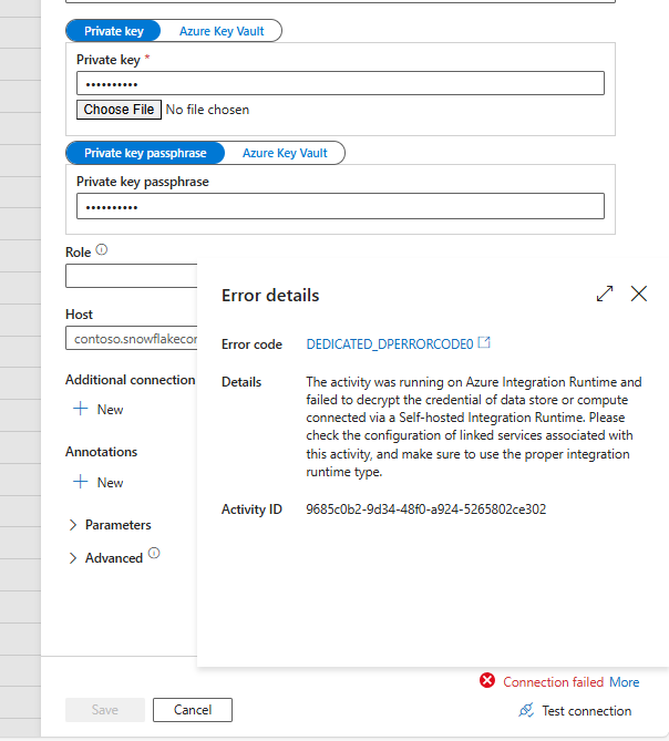 Key-pair Authenication snowflake authenication using linked Service ...