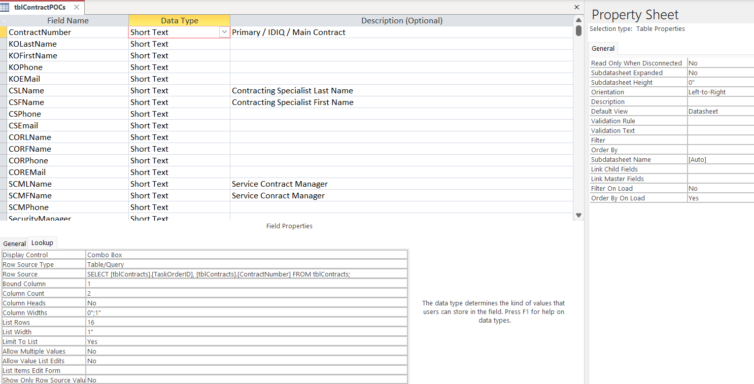 Access - Form in Datasheet View - Lookup Field will only populate some ...