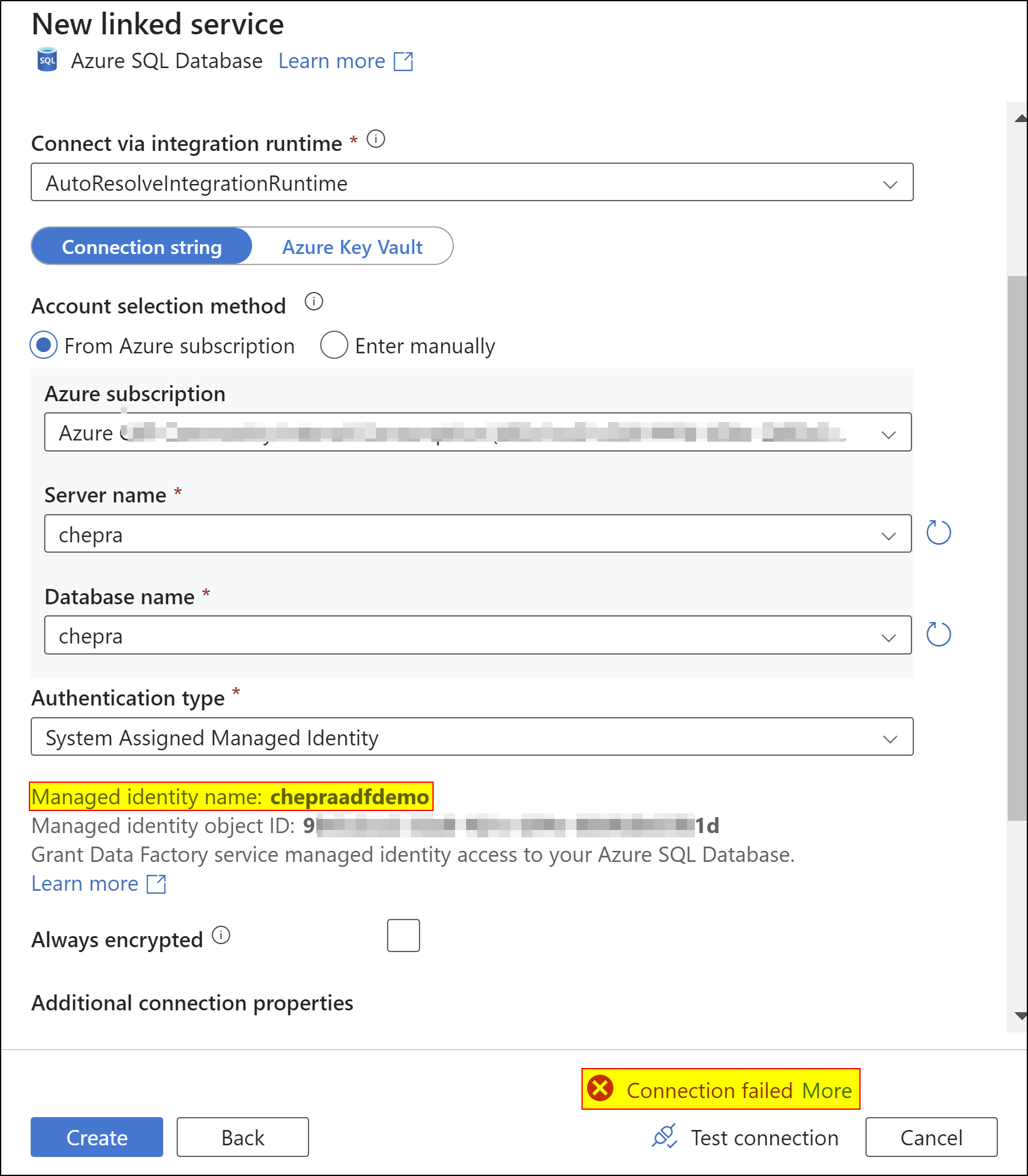 Adding Azure Data Factory Managed Identity to Azure SQL DB Failes ...