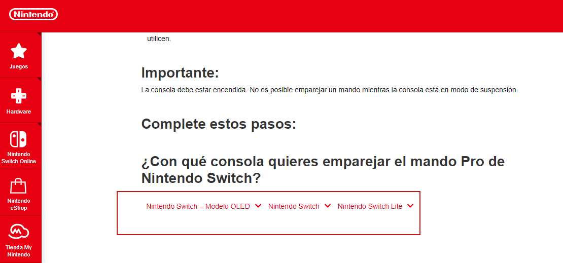 Mi mando pro de nintendo switch no es reconocido en configuración de ...