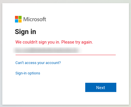 Teams: We couldn't sign you in. Please try again. - Microsoft Q&A