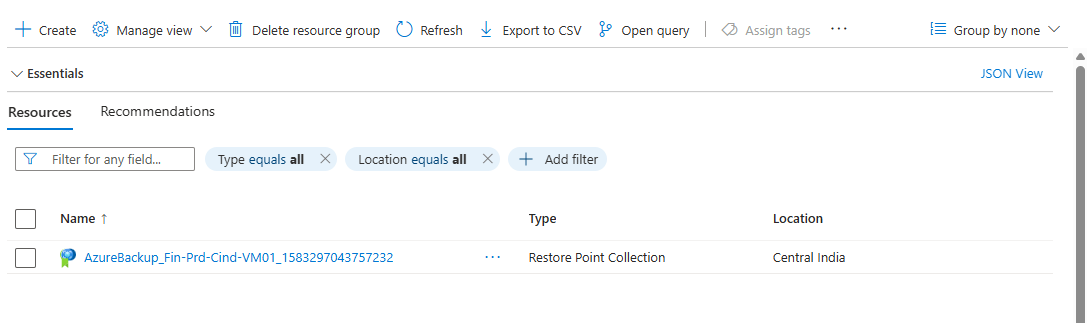 Not able to delete restore point collection - Microsoft Q&A