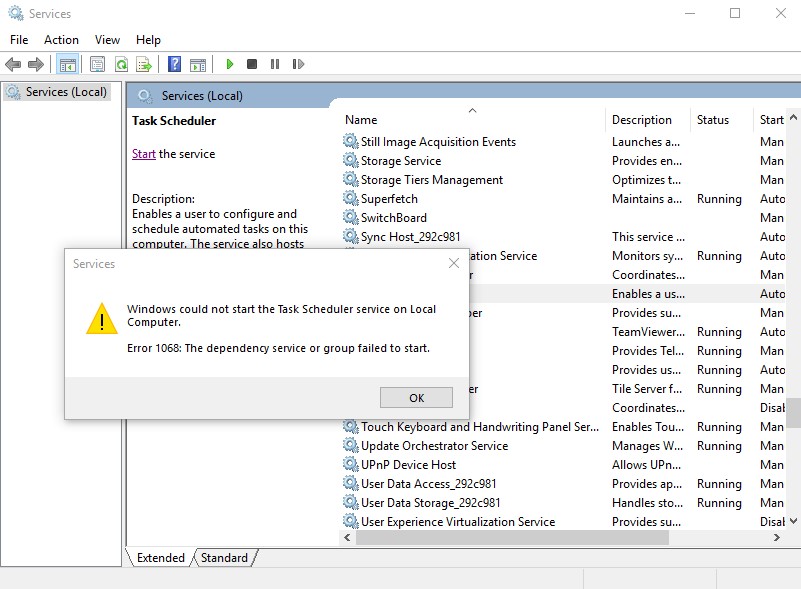 Task Scheduler is not starting - Microsoft Q&A