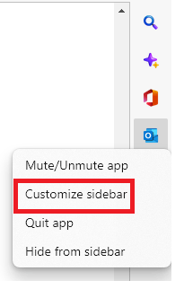 Edge sidebar and the Outlook icon - Microsoft Q&A