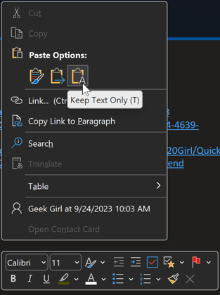 Paste As Text option not present in OneNote of Office 365 - Microsoft Q&A