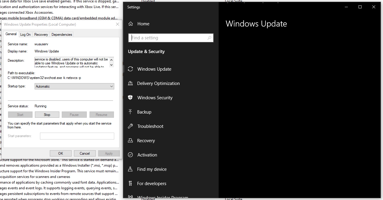 Cannot enable windows update and check for updates just keeps on ...