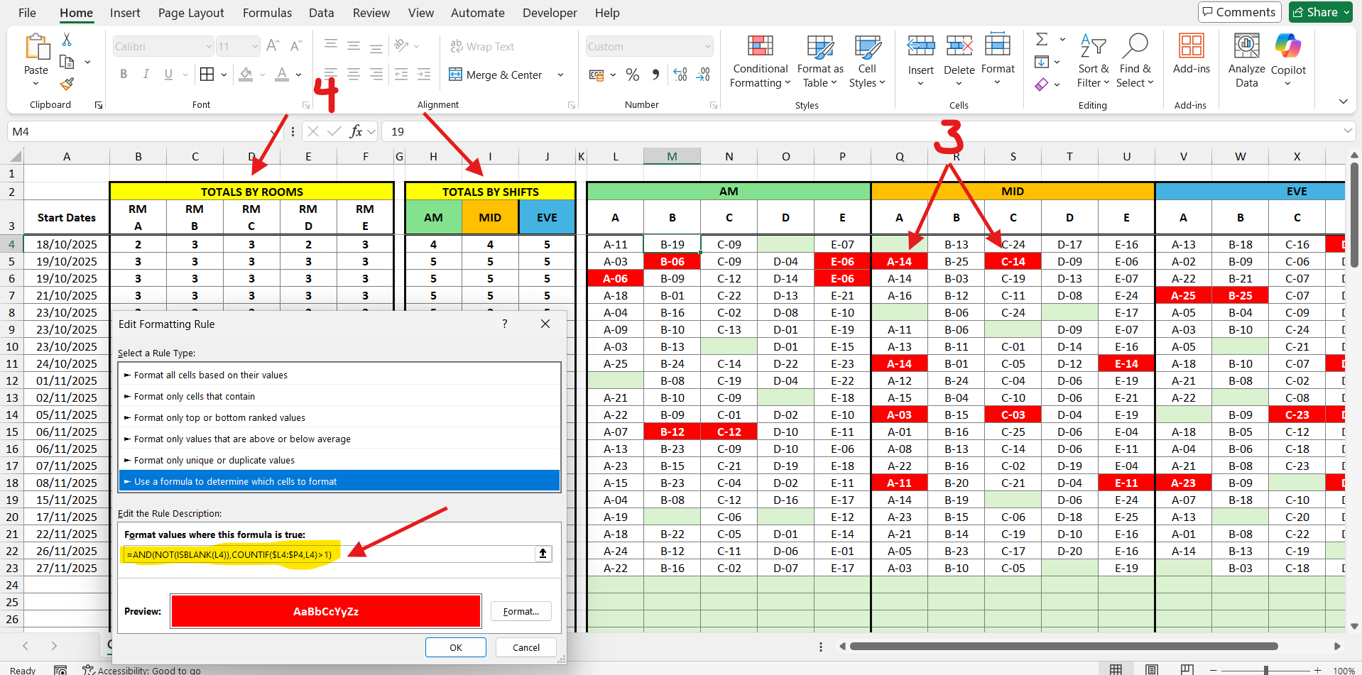 EXCEL: How to count certain letters in a row of data and if they are ...