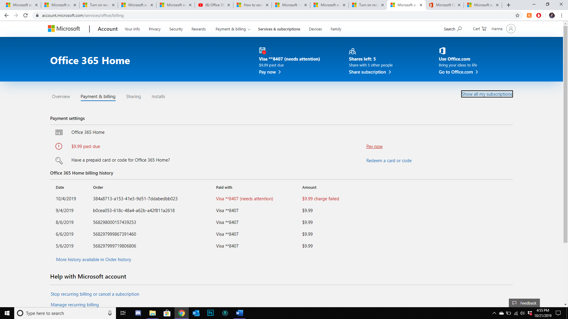 I can't seem to cancel my monthly subscription - Microsoft Q&A