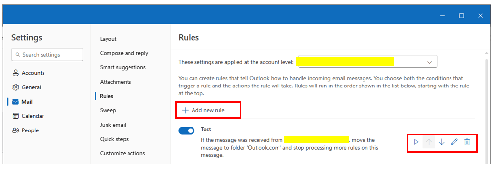 I had created a rule in outlook, but the rule is not working ...