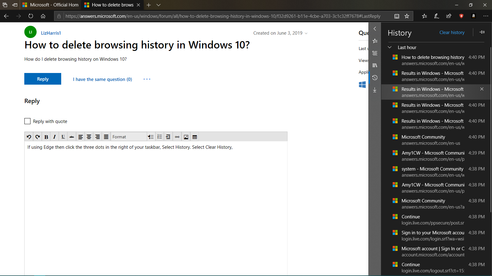 How to delete browsing history in Windows 10? - Microsoft Q&A