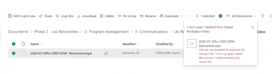 Microsoft Forms attachment error: not enough storage space - SharePoint  Stack Exchange