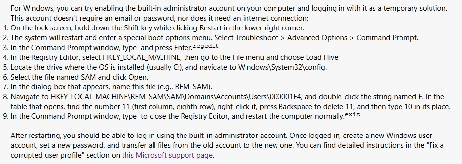 False email address upon trying to log in to windows. - Microsoft Q&A