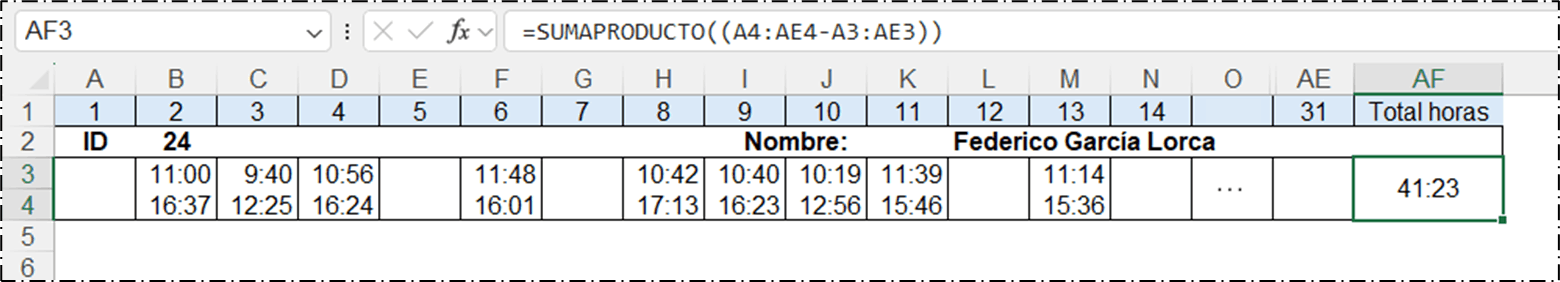 Como calcular horas trabajadas cuando las horas de entrada y salida ...