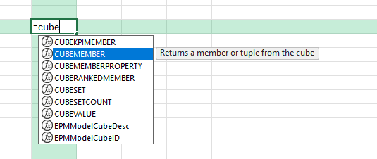 Intellisense not working when using CUBE functions - Microsoft Q&A