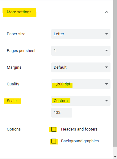 Forms printing much smaller and lighter - Microsoft Q&A