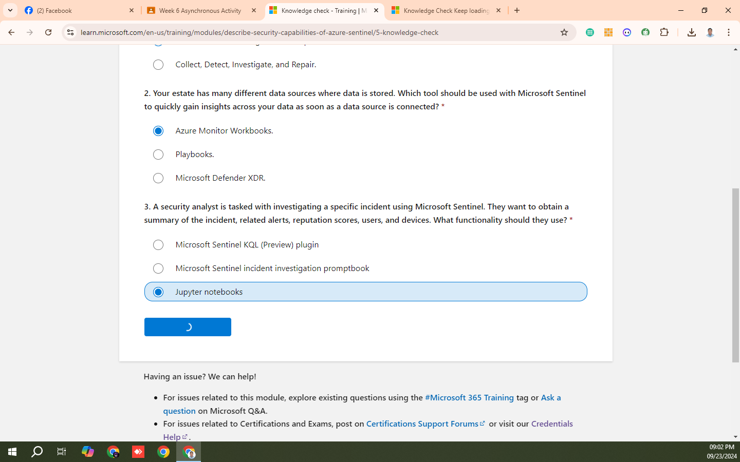 Knowledge Check Keep loading - Microsoft Q&A