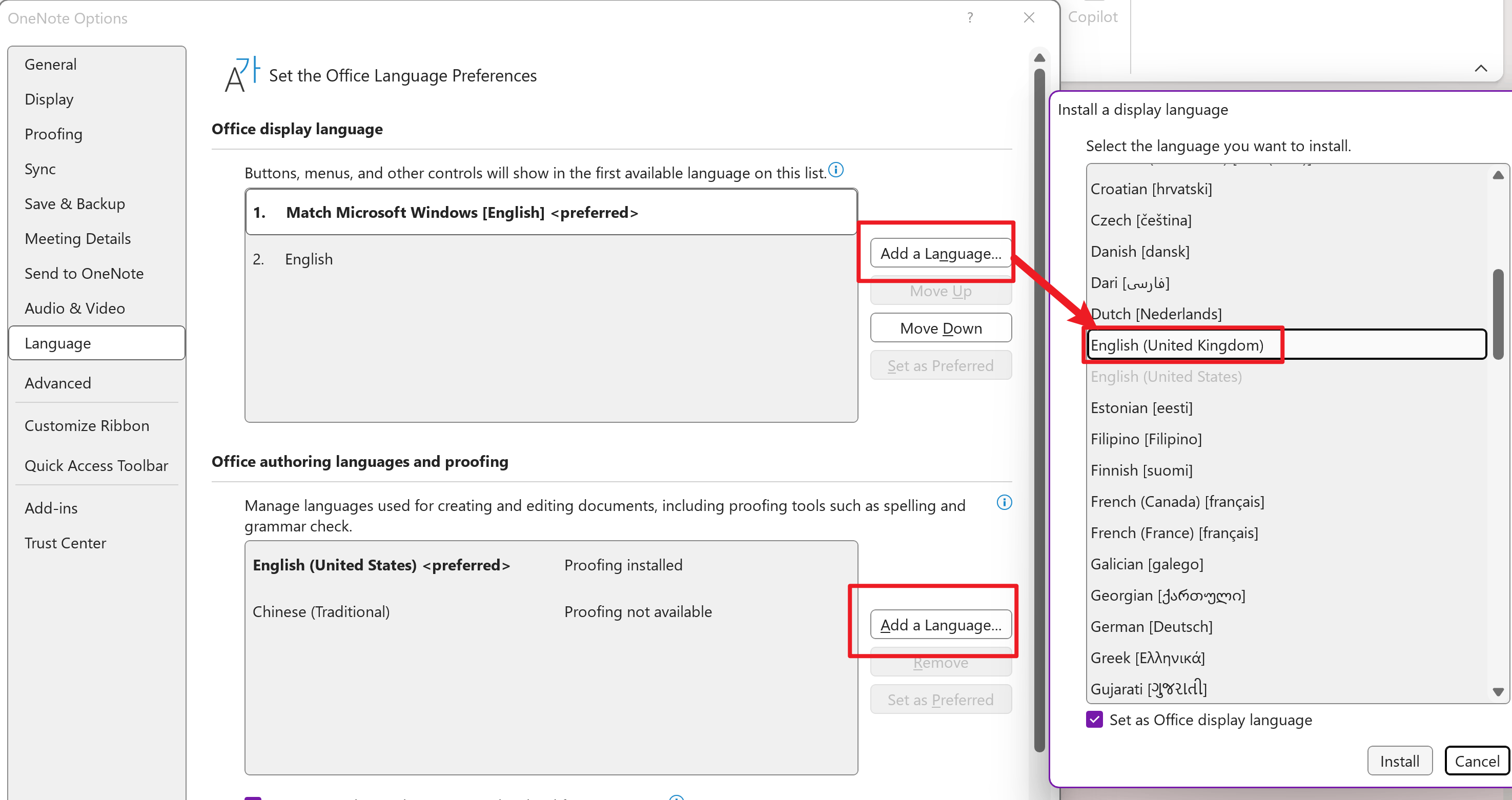 OneNote Correction Language Problem - Microsoft Q&A