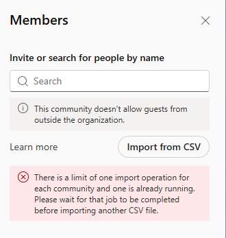 Error Message uploading a CSV file