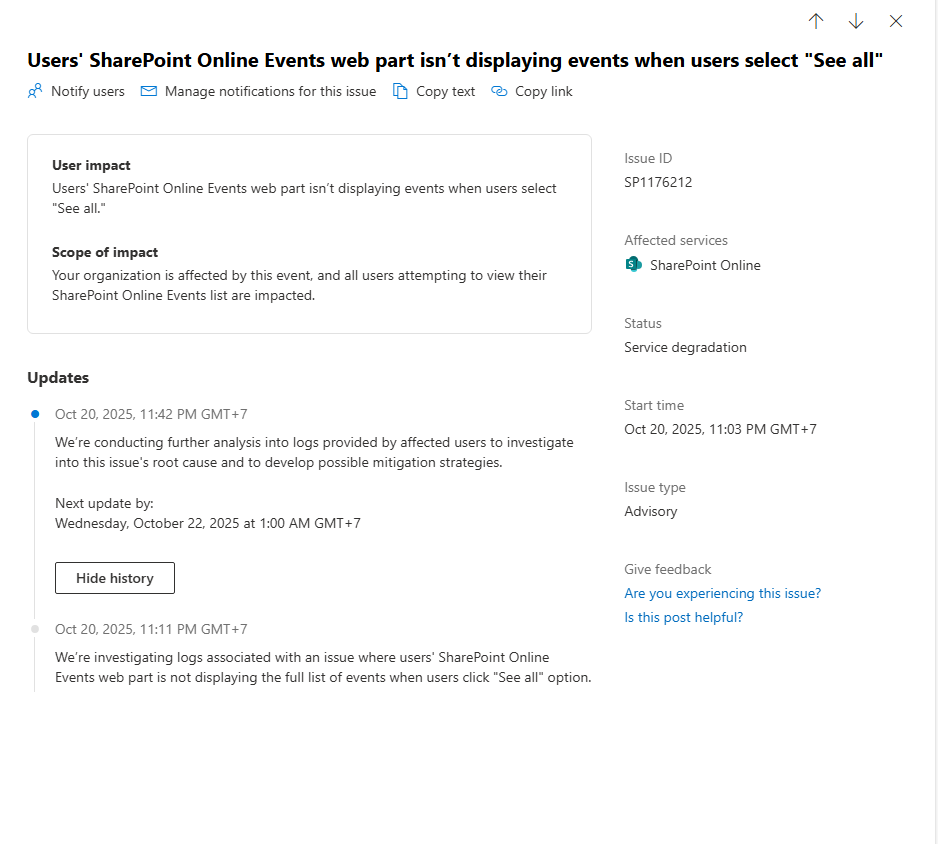 SharePoint Online: News Web Part not functioning properly - Microsoft Q&A