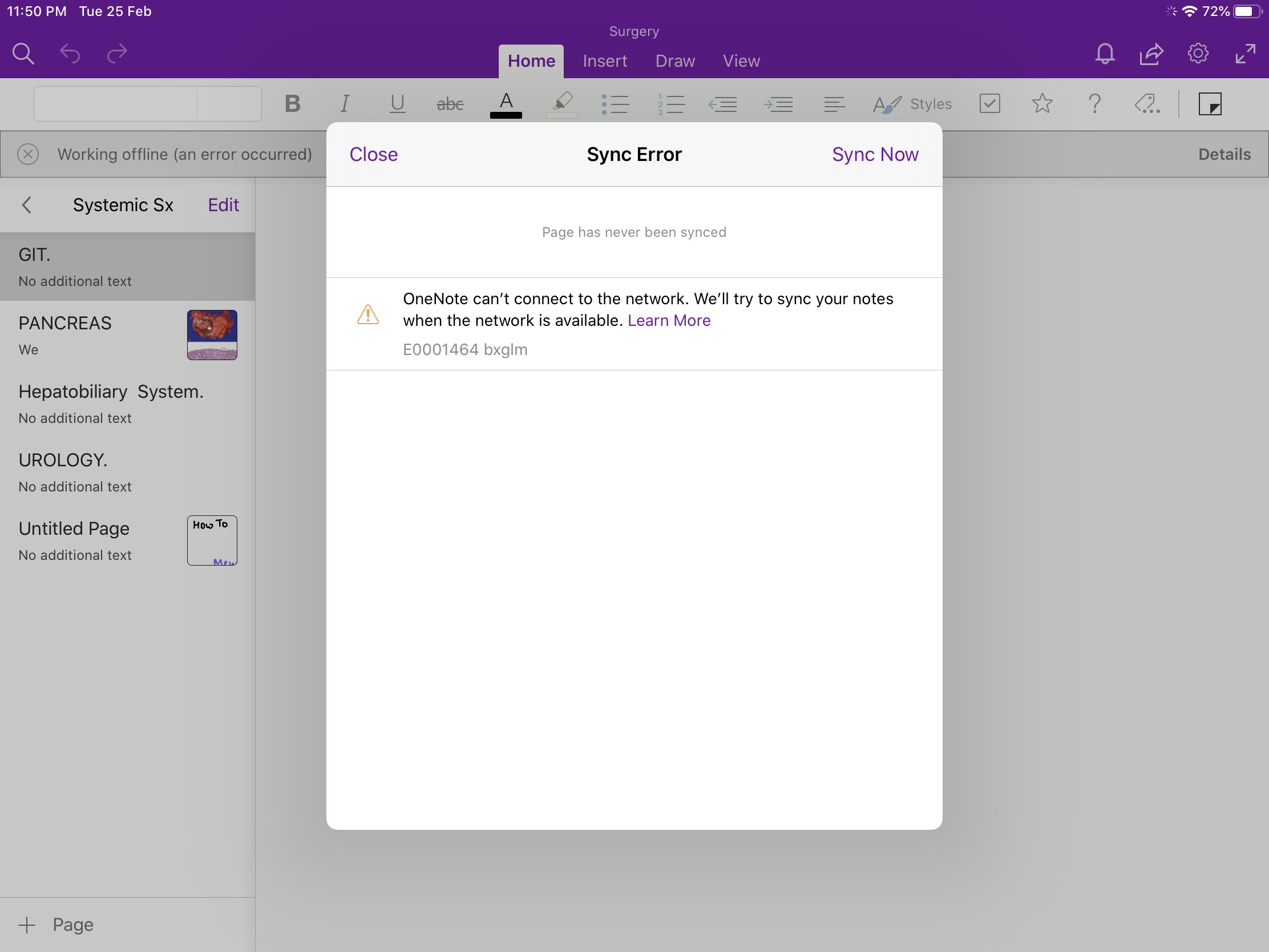 OneNote - some of my pages from a specific note book are not being ...
