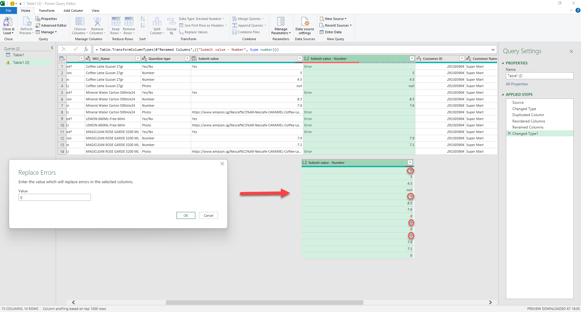 Value Changed when pivot column - Microsoft Q&A