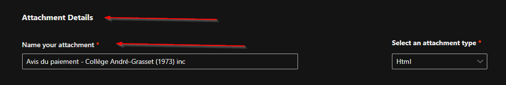 Change the attachement on a payload - Microsoft Q&A