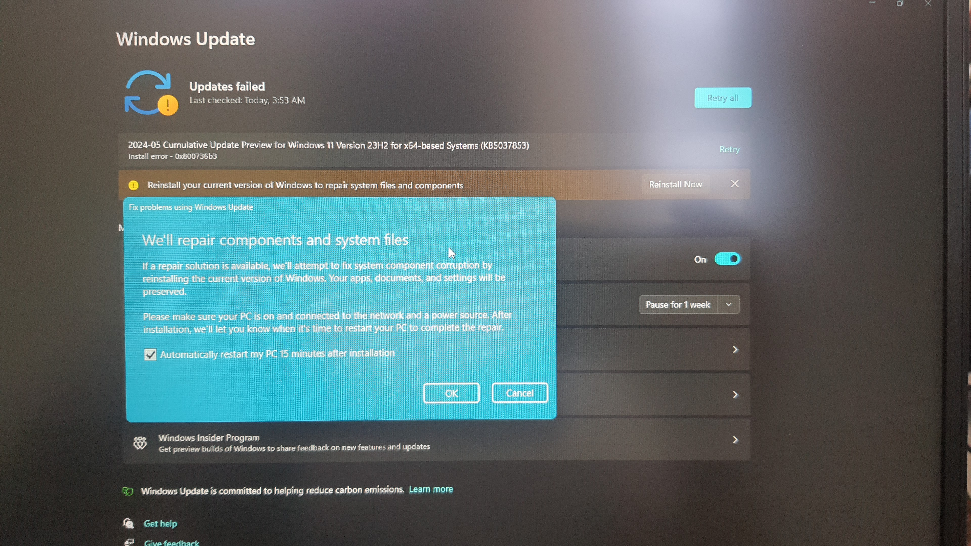 Issues of the last update for widow 11 - Microsoft Q&A