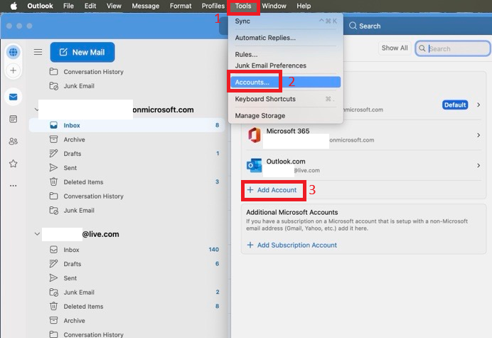Transferring outlook folders from one 365 account to a new 365 account ...