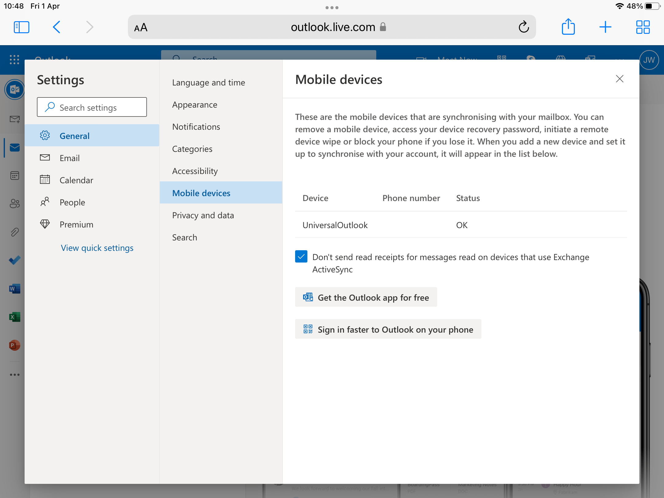 Outlook device partnerships - Microsoft Q&A