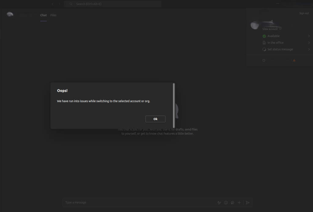 Unable to switch from one organisation to another - Microsoft Q&A