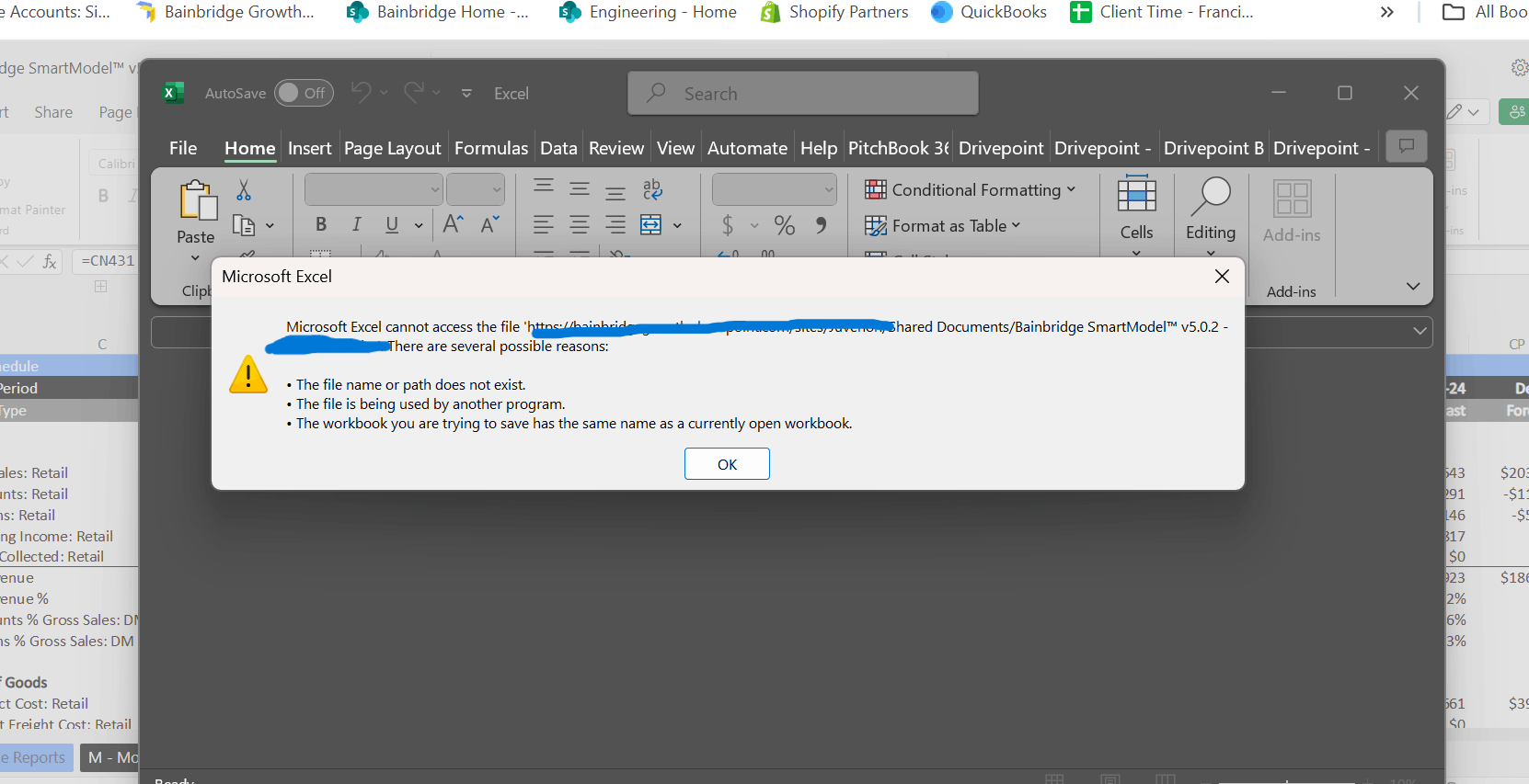 Issues with opening Sharepoint-based Excel files: 