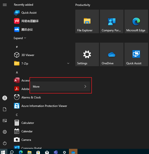 win10 start menu - Microsoft Q&A