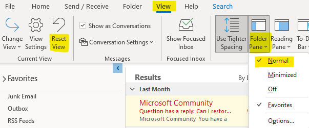 My inbox's display was broke, how can I reset or fix it? - Microsoft Q&A