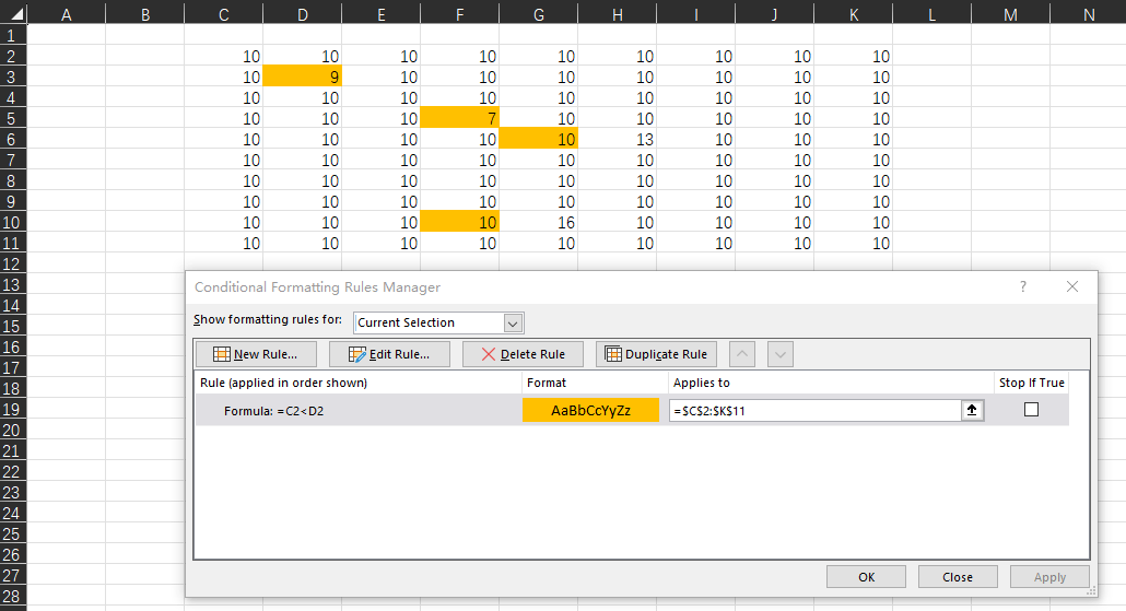 Conditional Formatting Adjacent Cells in a Row - Microsoft Q&A