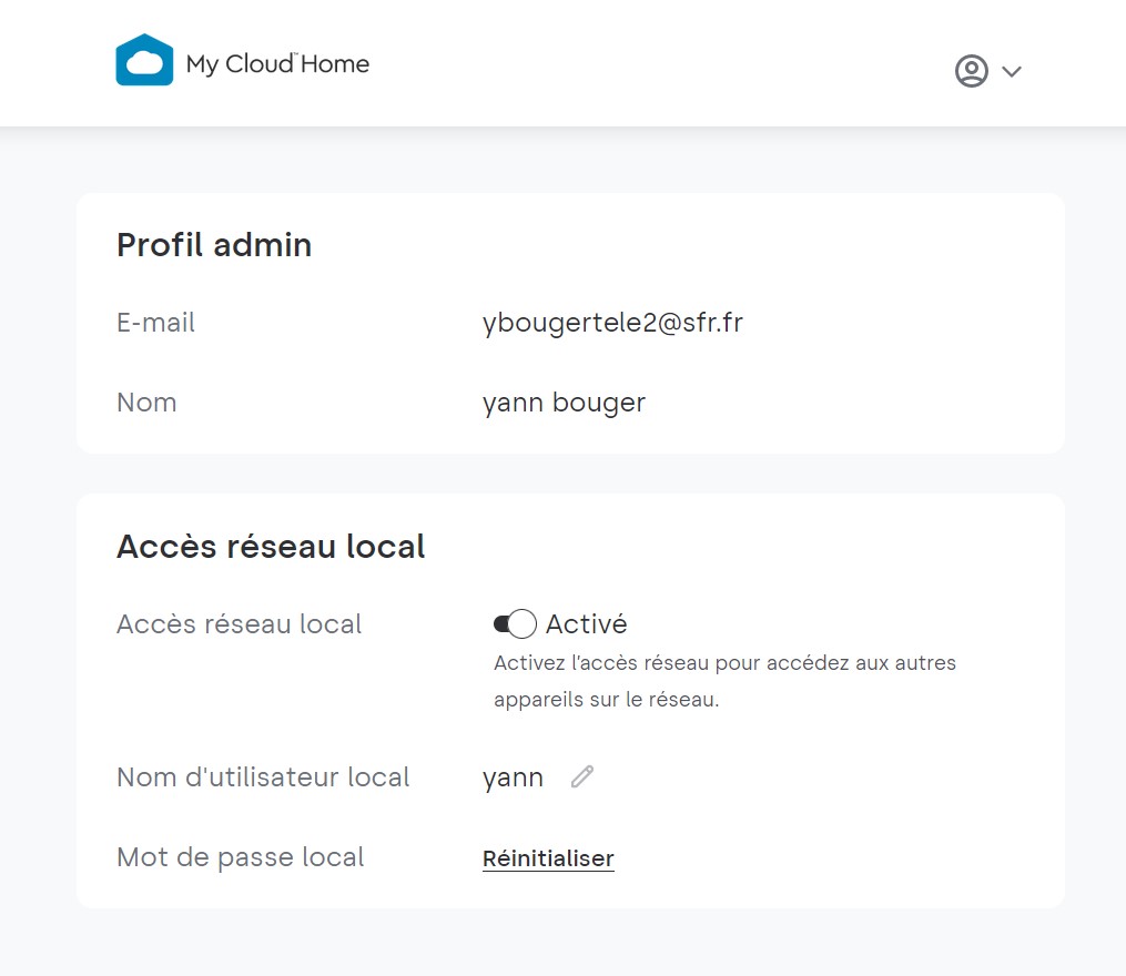 CloudHome reseau local