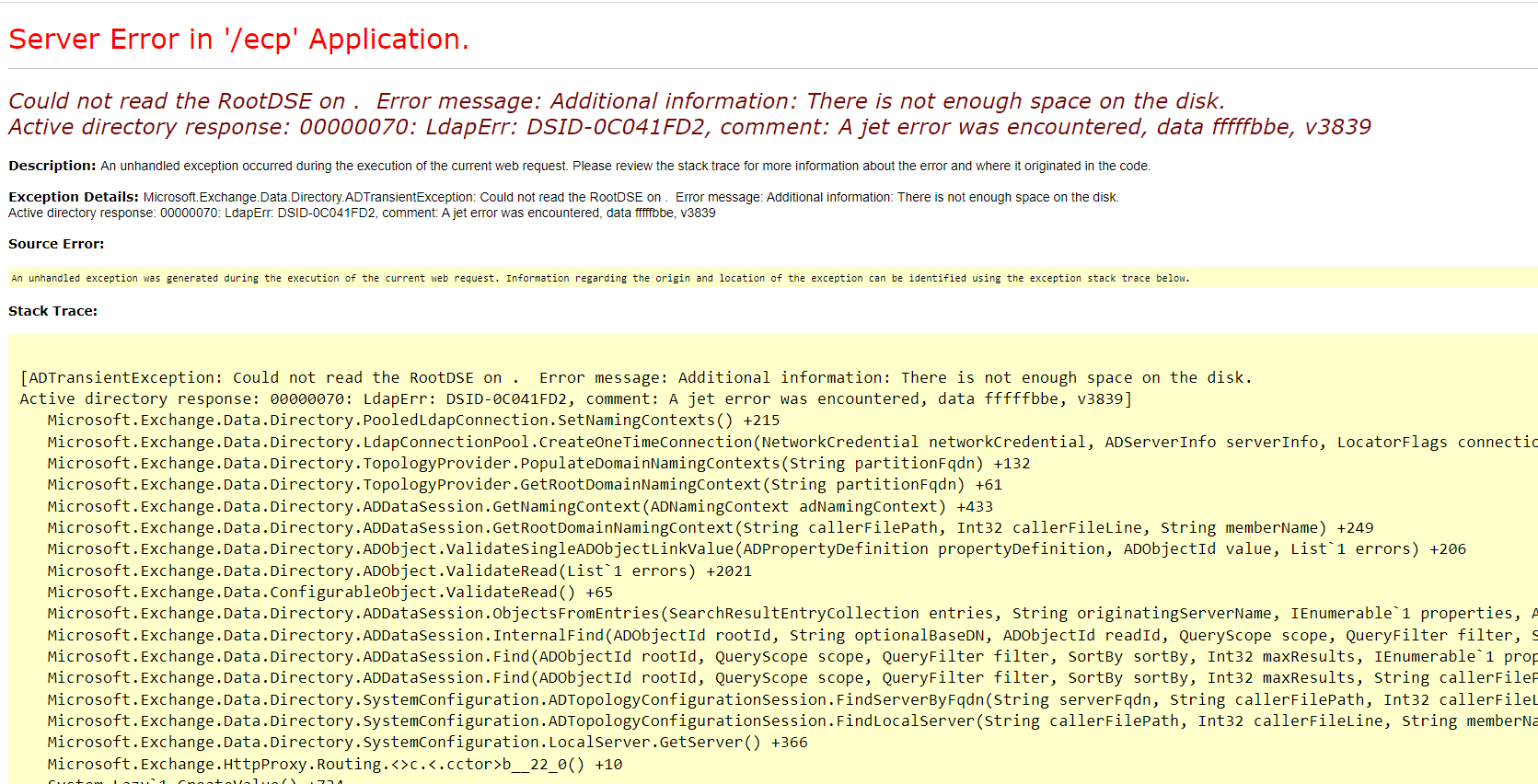 Could not read the RootDSE on . Error message: Additional