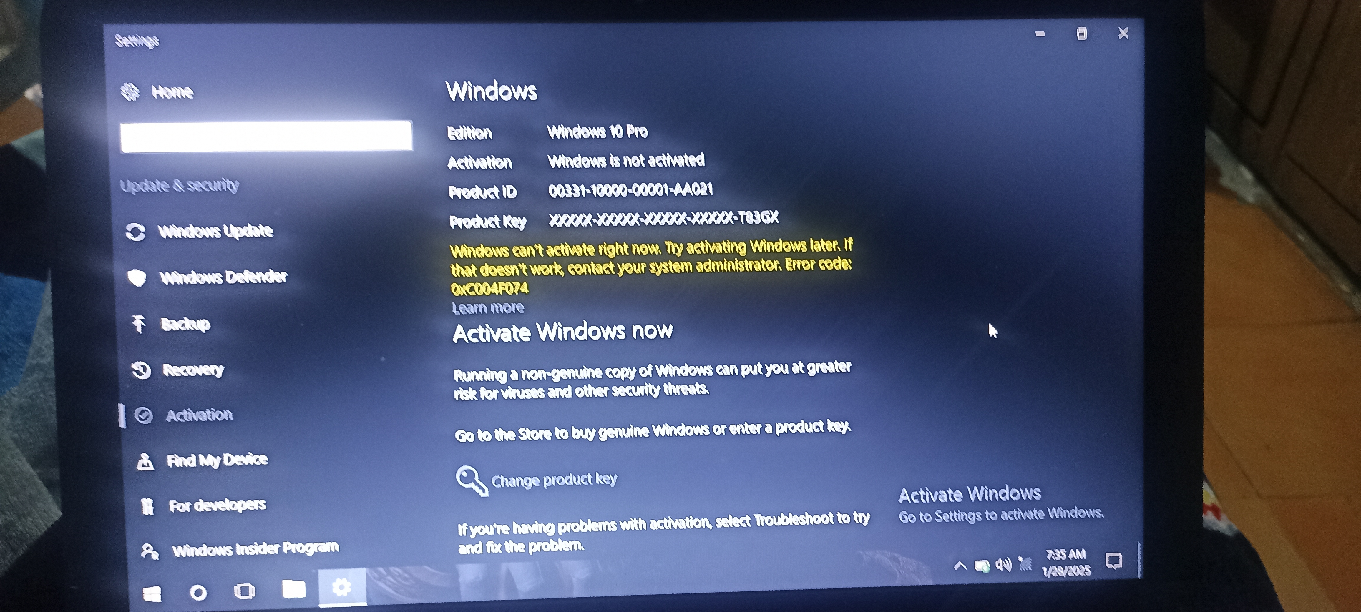 Activate windows 10 pro - Microsoft Q&A