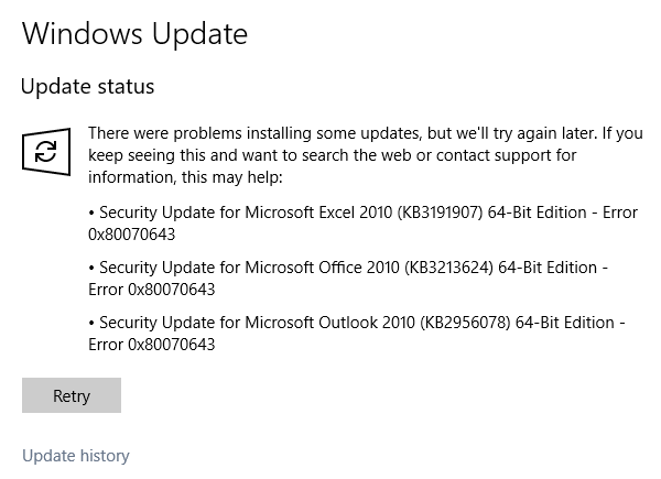 Update failing on Office updates - Microsoft Q&A