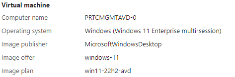 win11-22h2-avd image based VM not reporting as 