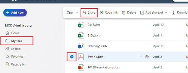 microsoft not letting me share file that was exported to pdf ...