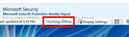 outlook last updated time will not change till i restart outlook ...
