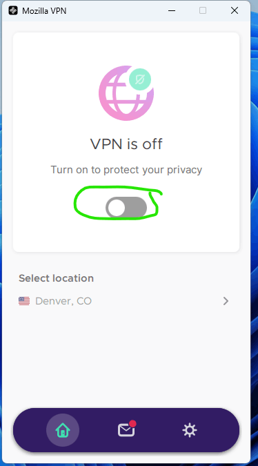 After This Mornings 24H2 pushed update, Mozilla VPN Button On has ...