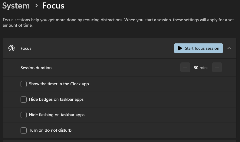 how to disable focus in windows 11? It is a waste. - Microsoft Q&A