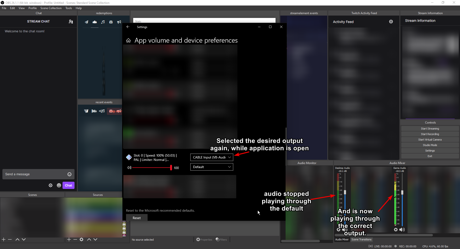 Application Audio Output resetting - Microsoft Q&A