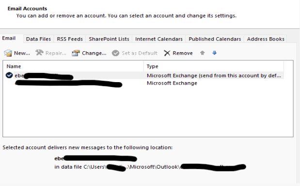 Different email address in 