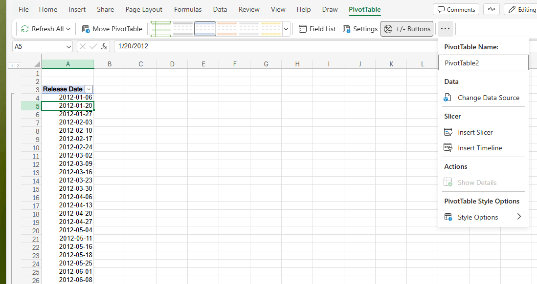 How to create pivot table group - no grouping menu popping up ...