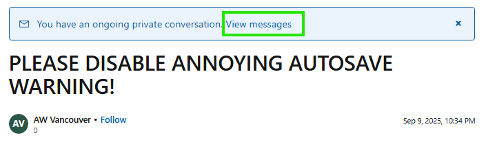 PLEASE DISABLE ANNOYING AUTOSAVE WARNING! - Microsoft Q&A