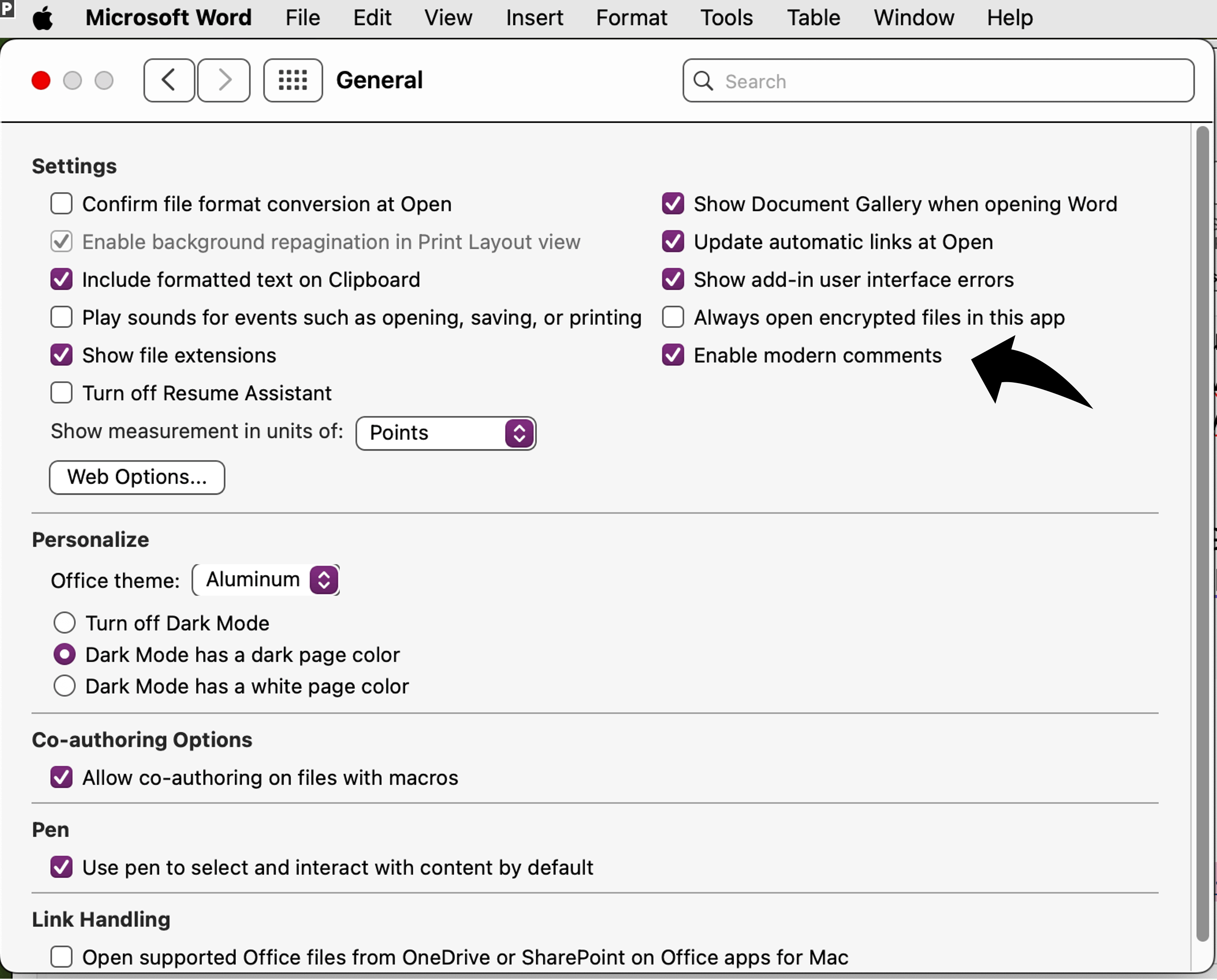 Disable modern comments in Word for Mac 2021 - Microsoft Q&A