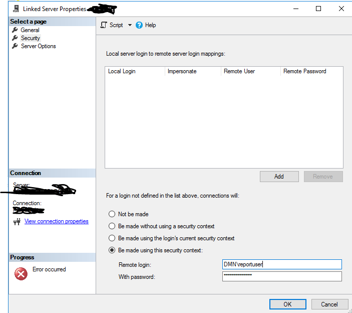 Create Sql Server Link Server Using Active Directory User Account 